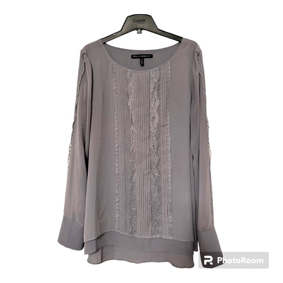 Exquisite White House Black Market Grey Tunic Size 12 - Picture 1 of 9